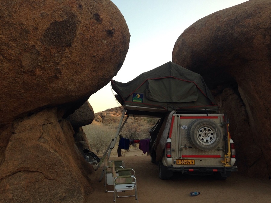 Spectacular night-sky view, baboons' calls  nearby and San people living museum village just on the other side of the mountain make this place one of the highlights of our trip. #ttot #familytrips #camping #Namibia #travel