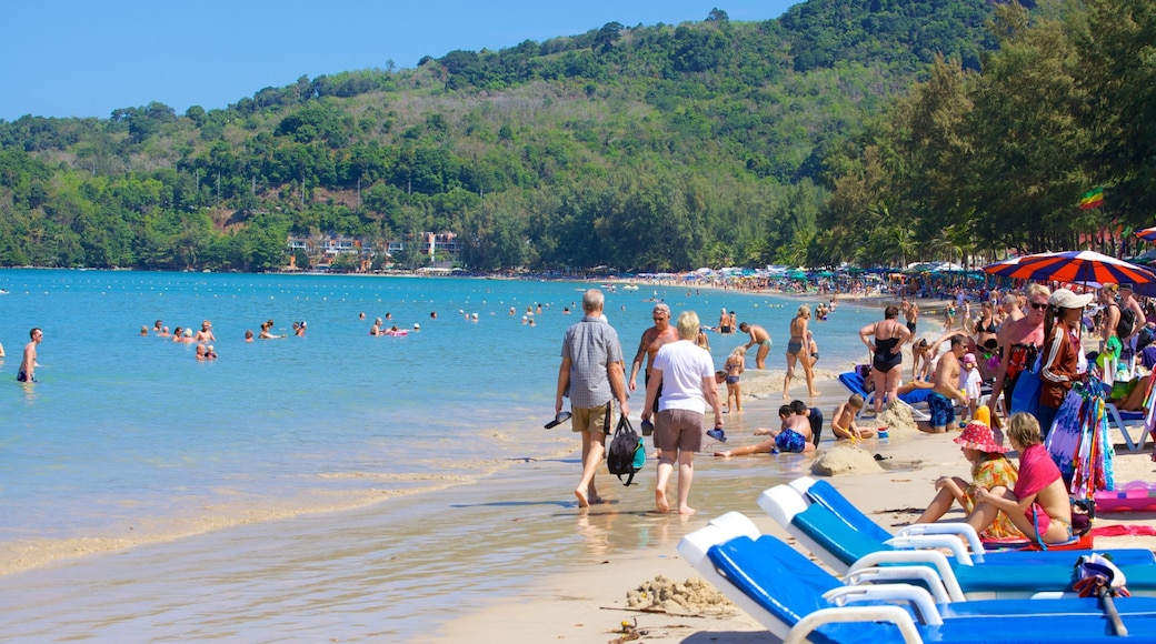 Kamala Beach which includes a bay or harbour, general coastal views and swimming