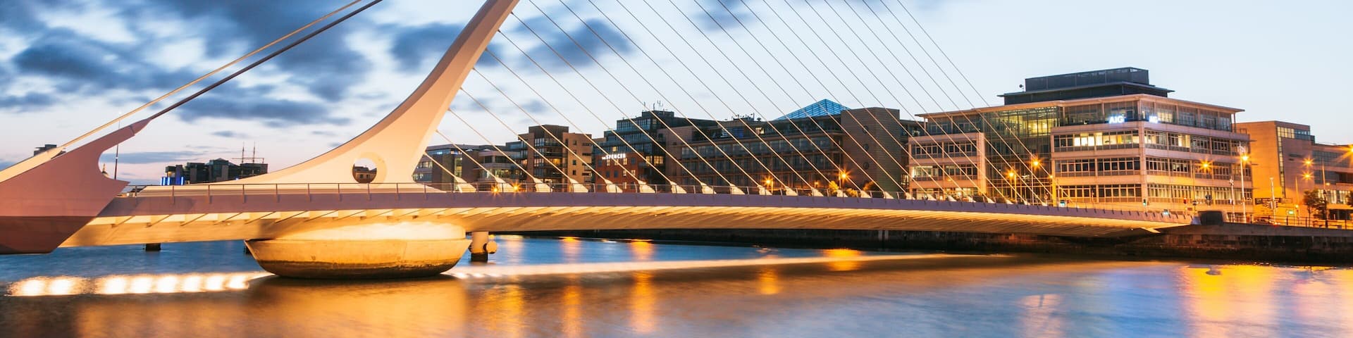 Dublin featuring a river or creek, modern architecture and a bridge