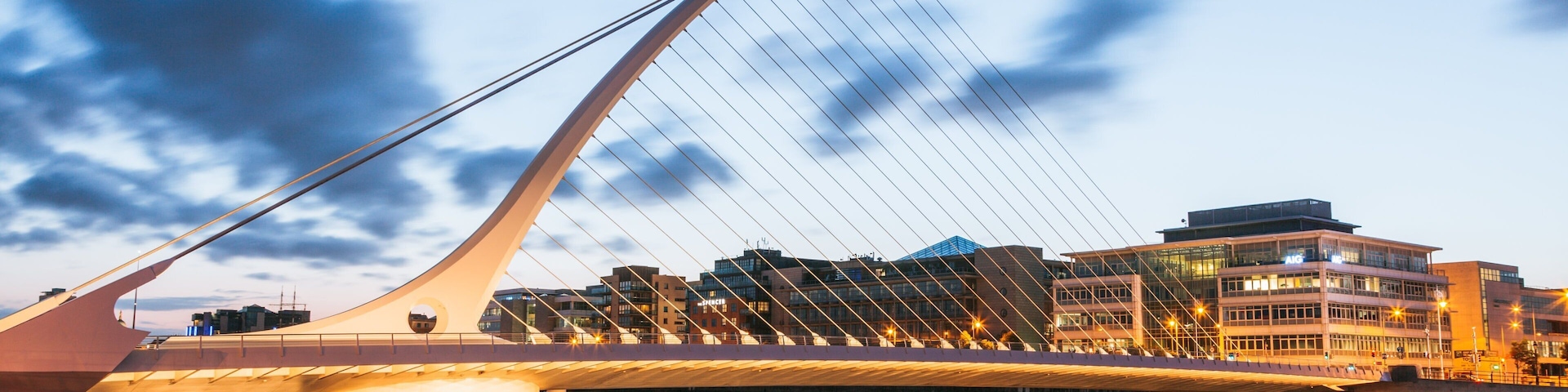 Dublin featuring a river or creek, modern architecture and a bridge