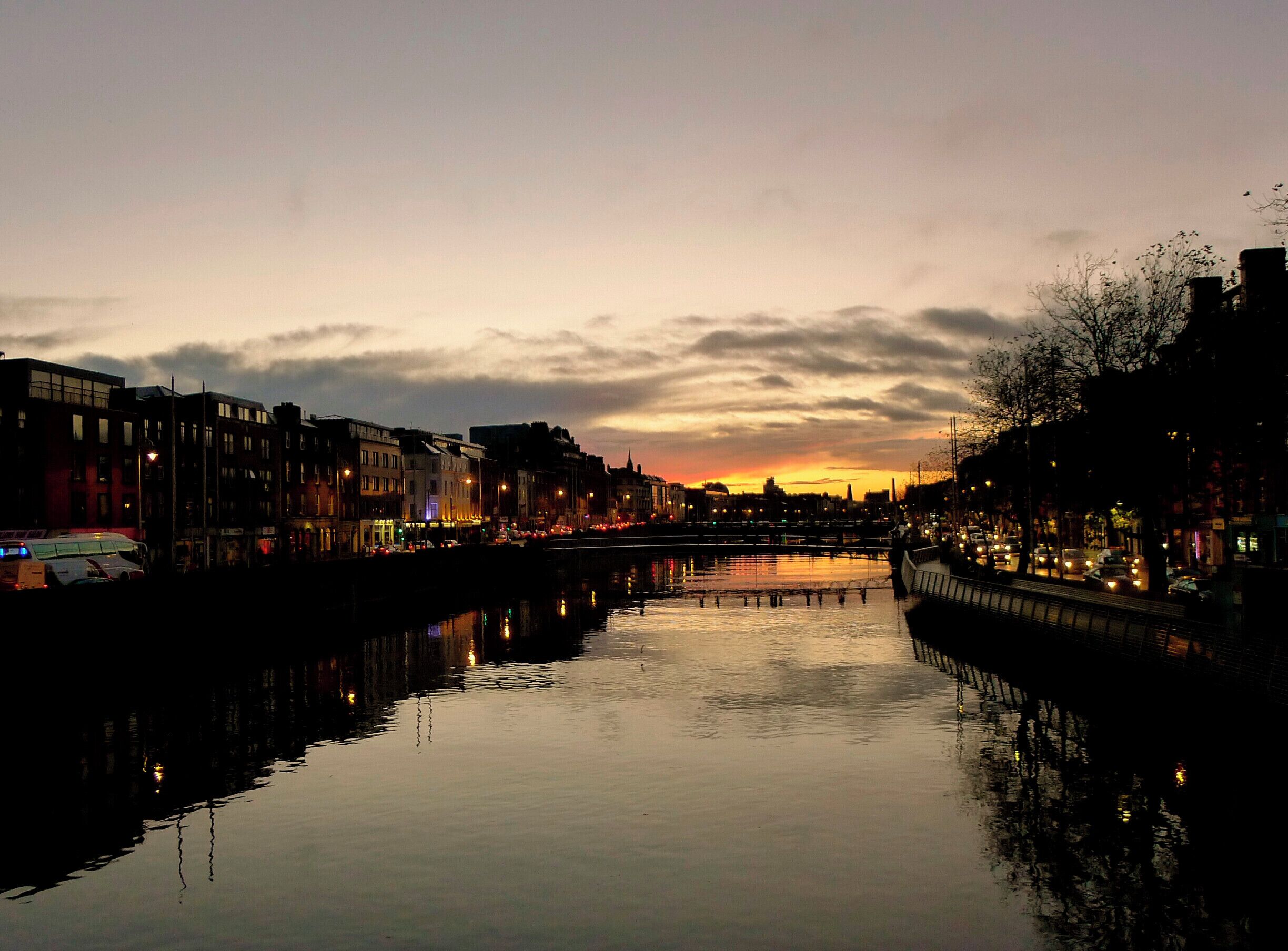 After a day of pouring rain we were treated to a lovely sunset over the River Liffey on our walk to dinner at a fabulous little cafe called The Winding Stair. http://winding-stair.com/about-us/
The walk along the river, the meal and the Dublin all come highly recommended.