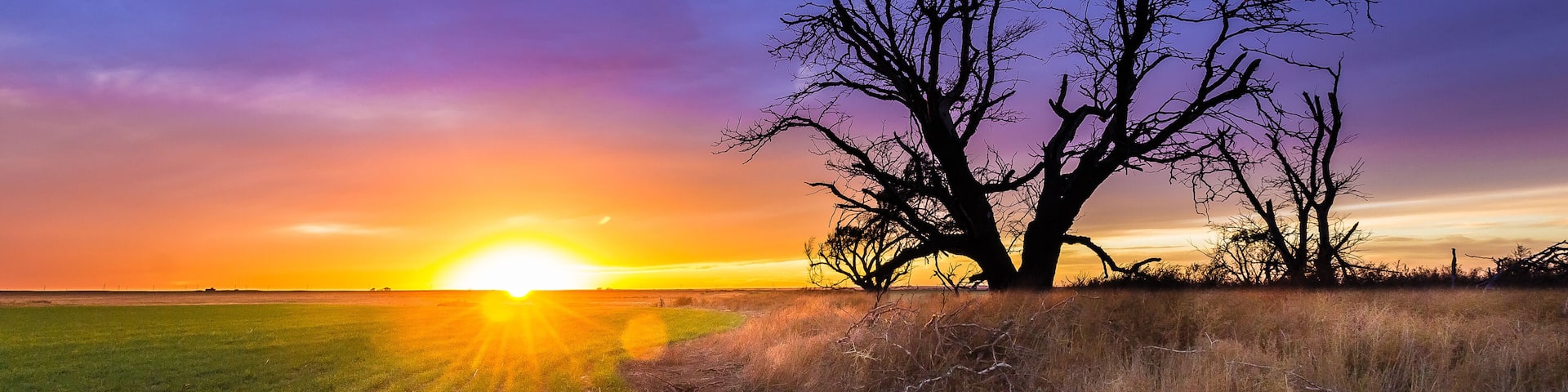 Ellis County, KS USA - A spectacular sunset over Western Kansas
