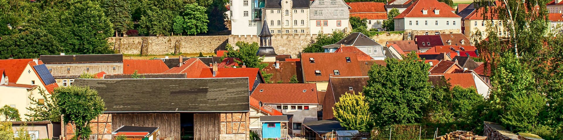 Eisfeld in Thüringen mit Eisfelder Schloss, Deutschland