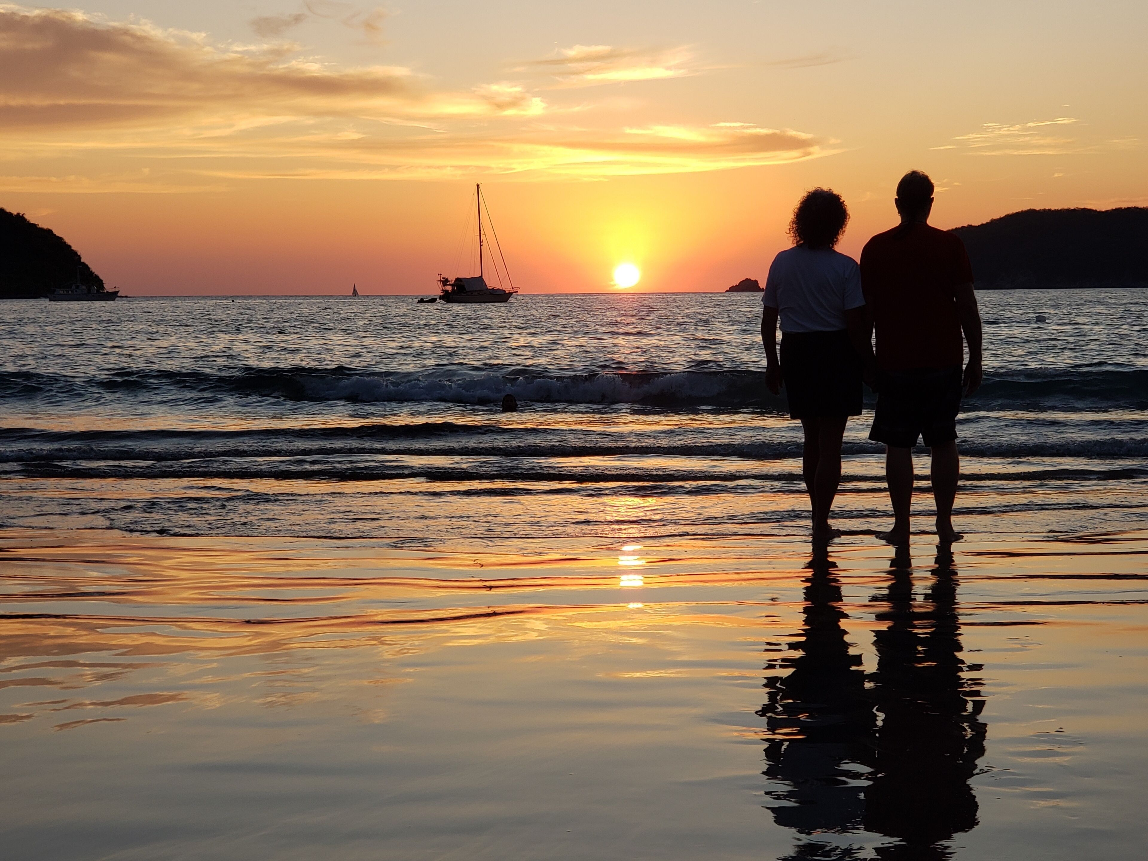 The golden sunsets in Zihuatanejo Bay and the broad sandy beaches make for stunning memories.  Thus photo was taken on Playa La Ropa, which is my favorite beach in Zihua.  There are dozens of excellent beach restaurants with amazing views and   delicious food.  Bring a camera.