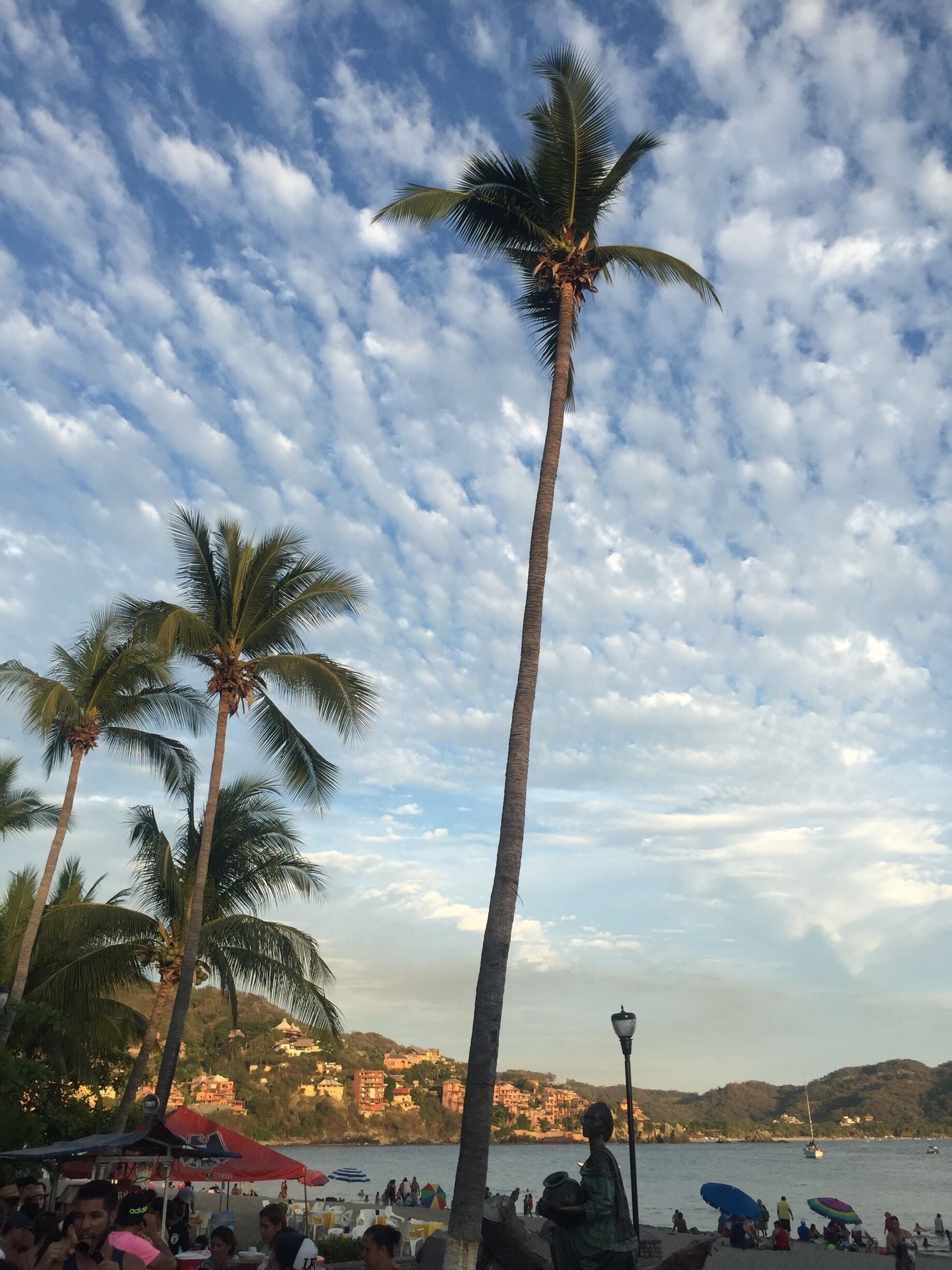 Sunset overlooking the bay.  I came here hoping to find the sunset overlooking the ocean.   NOPE - this was it.  

The place for that sunset is Ixtapa.  This place would have been better to explore during the day.  Still worth the visit.  Good vibe 