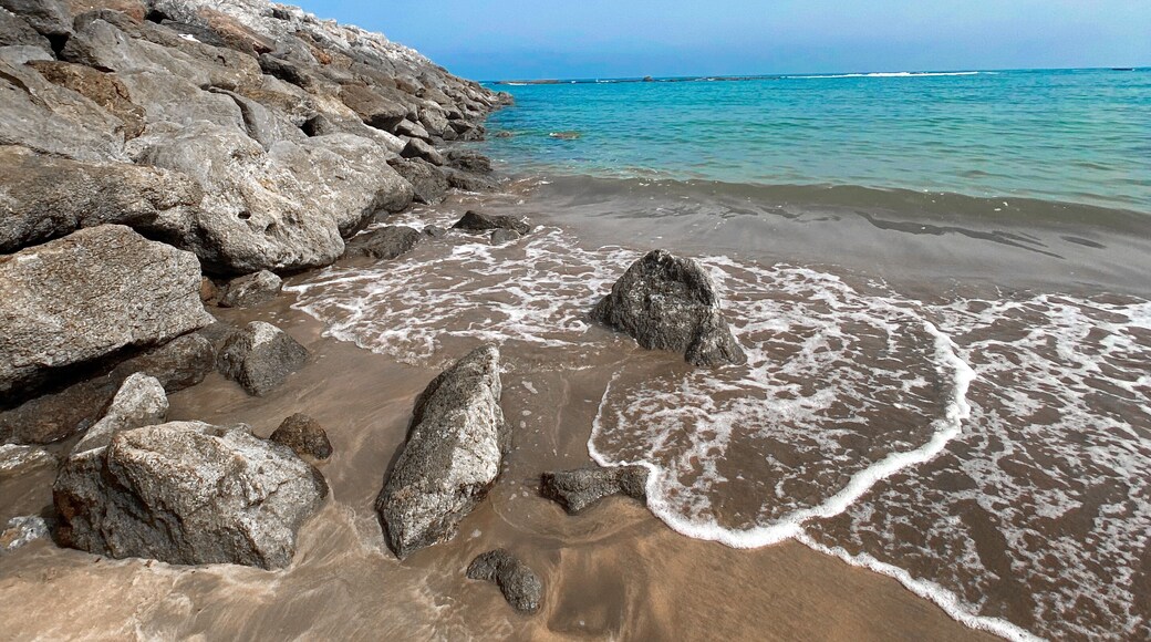Scenic shot of the North Atlantic ocean from the rocky Harhoura beach in Morocco