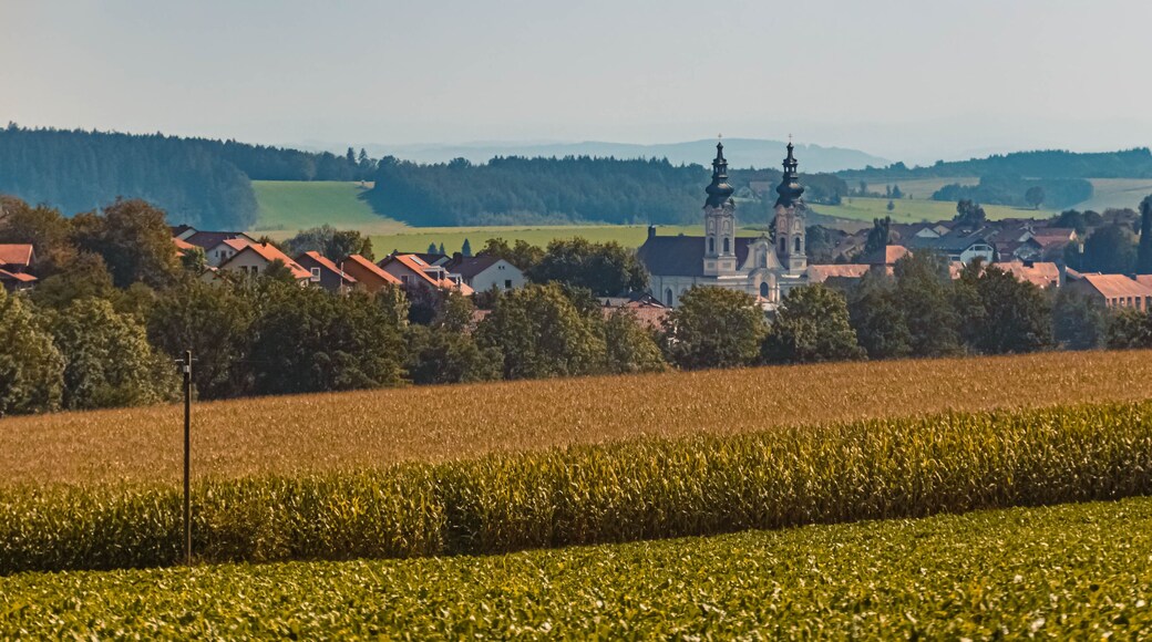 Beautiful summer view with a monastery near Fuerstenzell, Bavaria, Germany