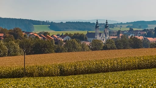 Beautiful summer view with a monastery near Fuerstenzell, Bavaria, Germany