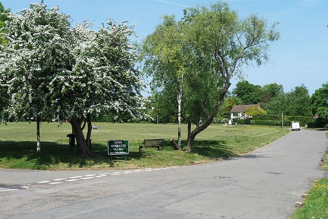 Village Green, Woodcote: A rustic view, but still within the London Borough of Croydon. Woodcote is a posh suburb laid out by William Webb in 1901-20. Very large houses, though not particularly architecturally distinguished. Webb's idea was that gardens be designed first as "...the house is but the complement of the garden..."
