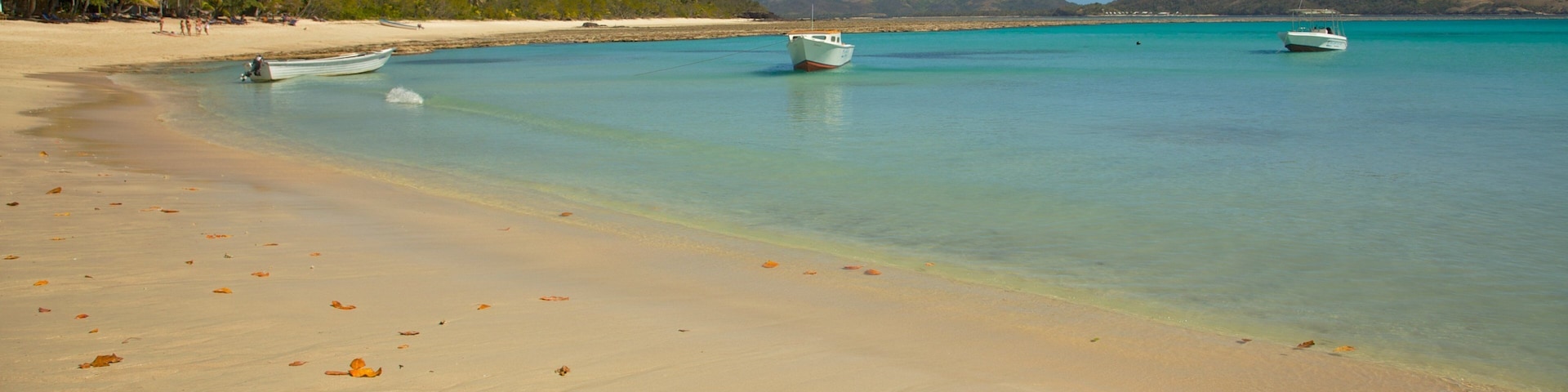 Nacula Island featuring boating, a sandy beach and landscape views