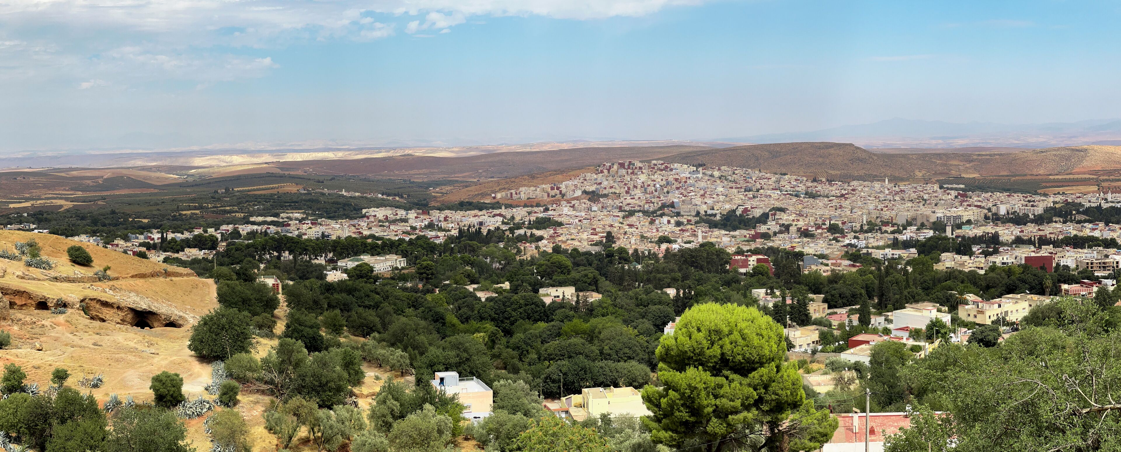 Aerial view over the city of Sefrou in Morocco