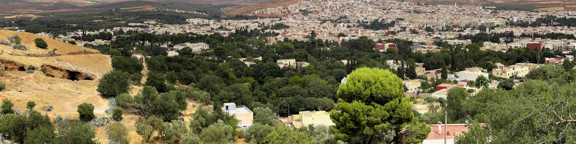 Aerial view over the city of Sefrou in Morocco