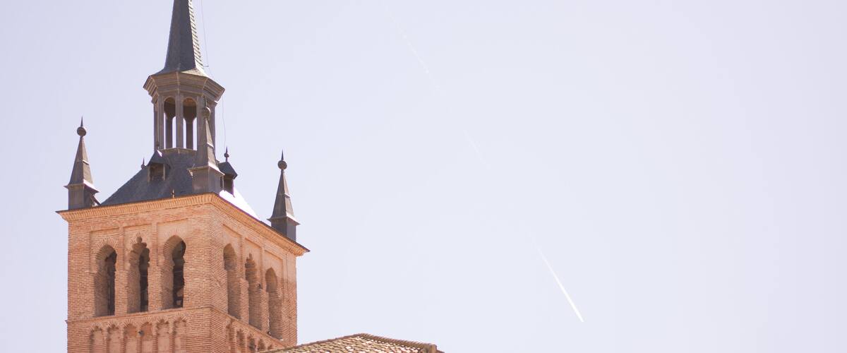 Mudejar Tower of the Parish Church Santa María de Illescas, Toledo in Spain