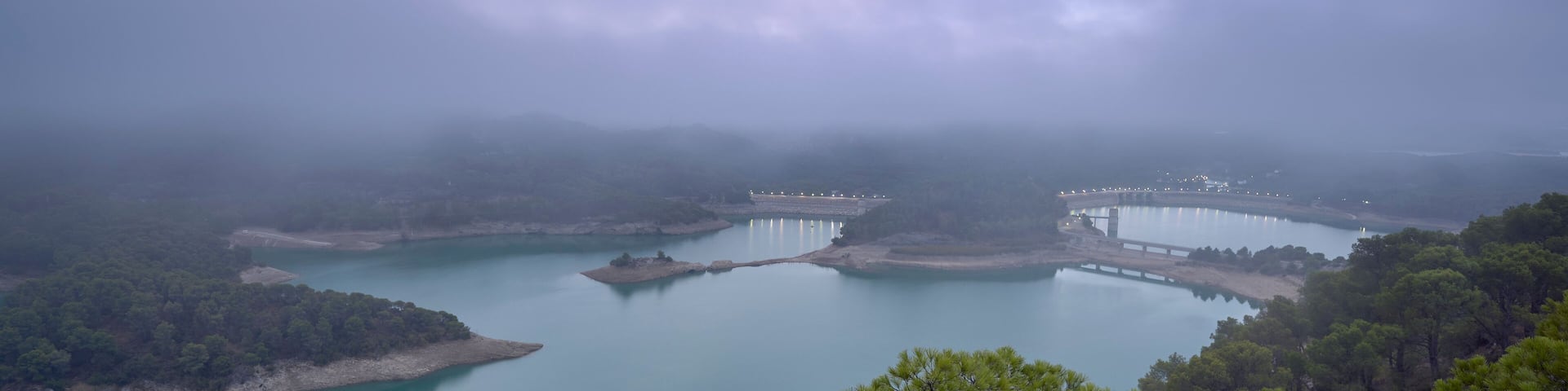 dam at the junction of the Guadalteba and Guadalhorce reservoirs in the province of Malaga. Spain
