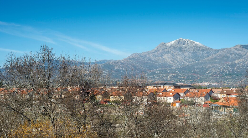 Views of the city of Cerceda, in the province of Madrid, Spain. In the background it can be seen The Maliciosa Peak, with 2.227 m.