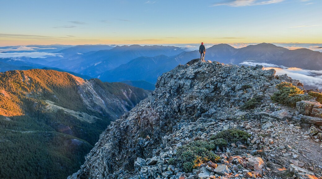 Landscape View Of Yushan Mountains On The Trail To Mt. Jade East Peak, Yushan National Park, Chiayi, Taiwan