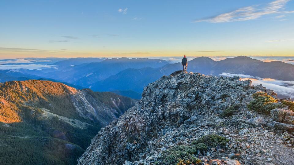 Landscape View Of Yushan Mountains On The Trail To Mt. Jade East Peak, Yushan National Park, Chiayi, Taiwan