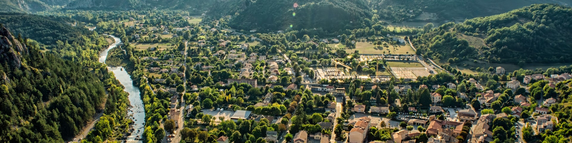 Landscape of Castellane a town in france in Verdon Canyon area