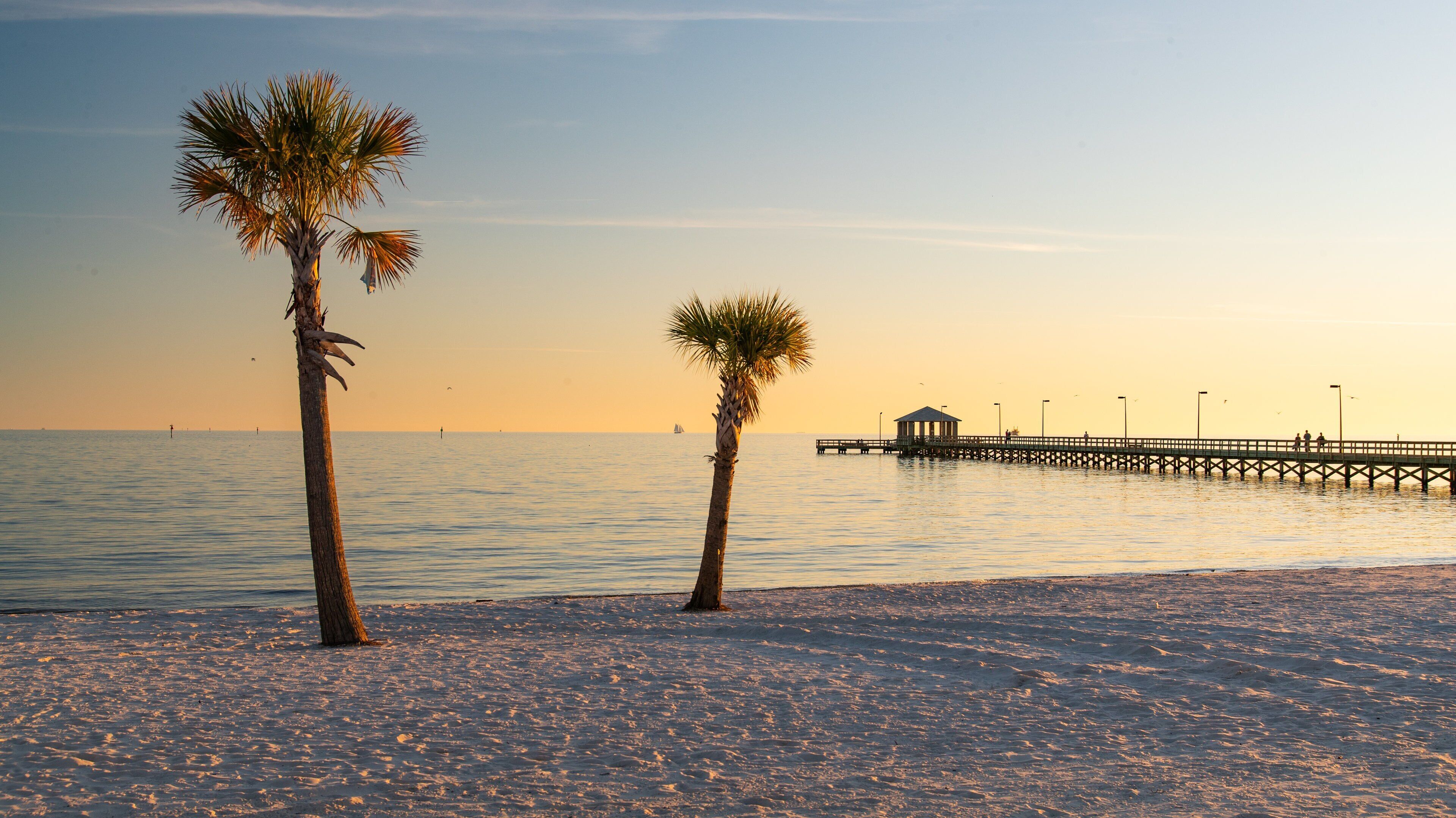 Biloxi Beach showing general coastal views, a sandy beach and a sunset