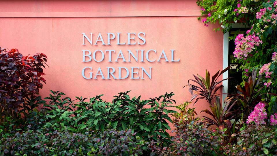Naples Botanical Garden which includes a garden and signage