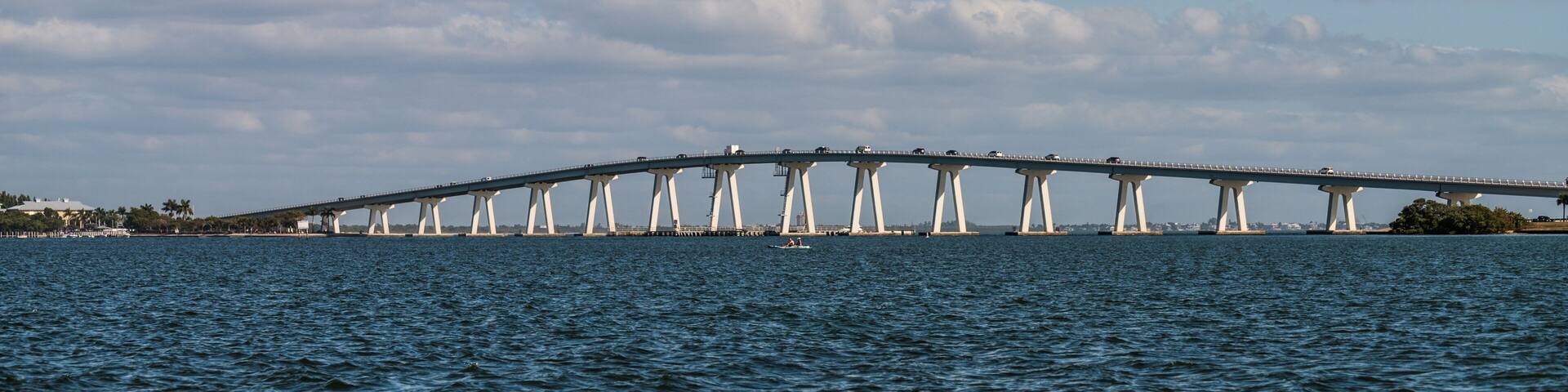 Sanibel Causeway Bridge - the connection between Sanibel Island and Punta Rassa in the Cape Coral - Fort Myers, Metropolitan Area, Lee County, Florida, United States