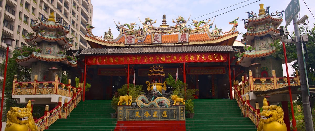 Taichung which includes a temple or place of worship