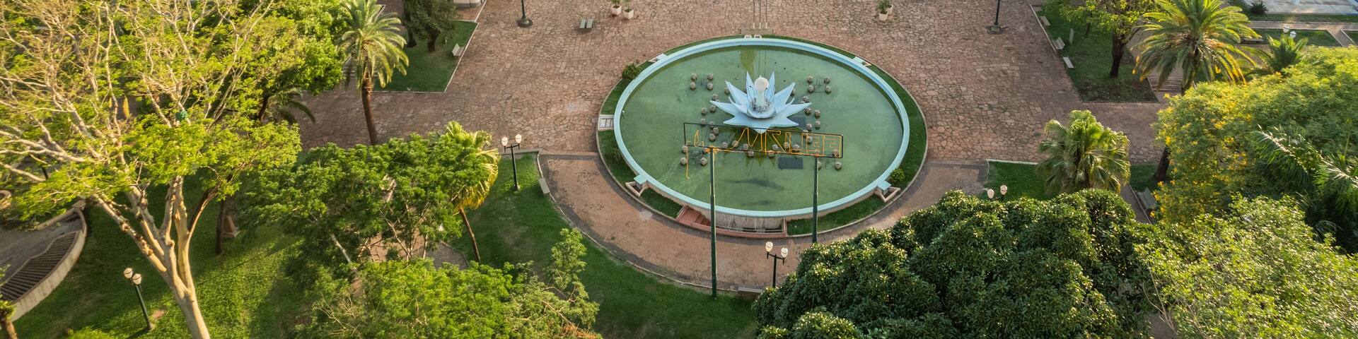 Jaboticabal, São Paulo/Brazil - Around October 2022: Nossa Senhora Carmo Main Church and main square Joaquim Batista de Jaboticabal.