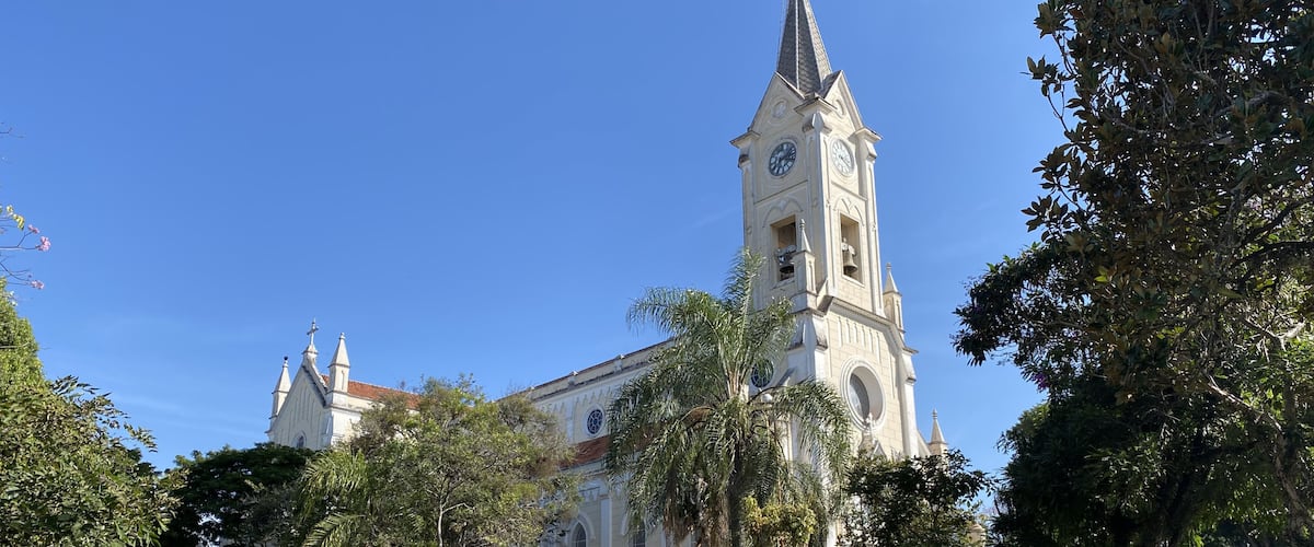 The Church of Our Lady of Sorrows, a catholic church in city centre in Avaré, Sao Paulo, Brazil.
