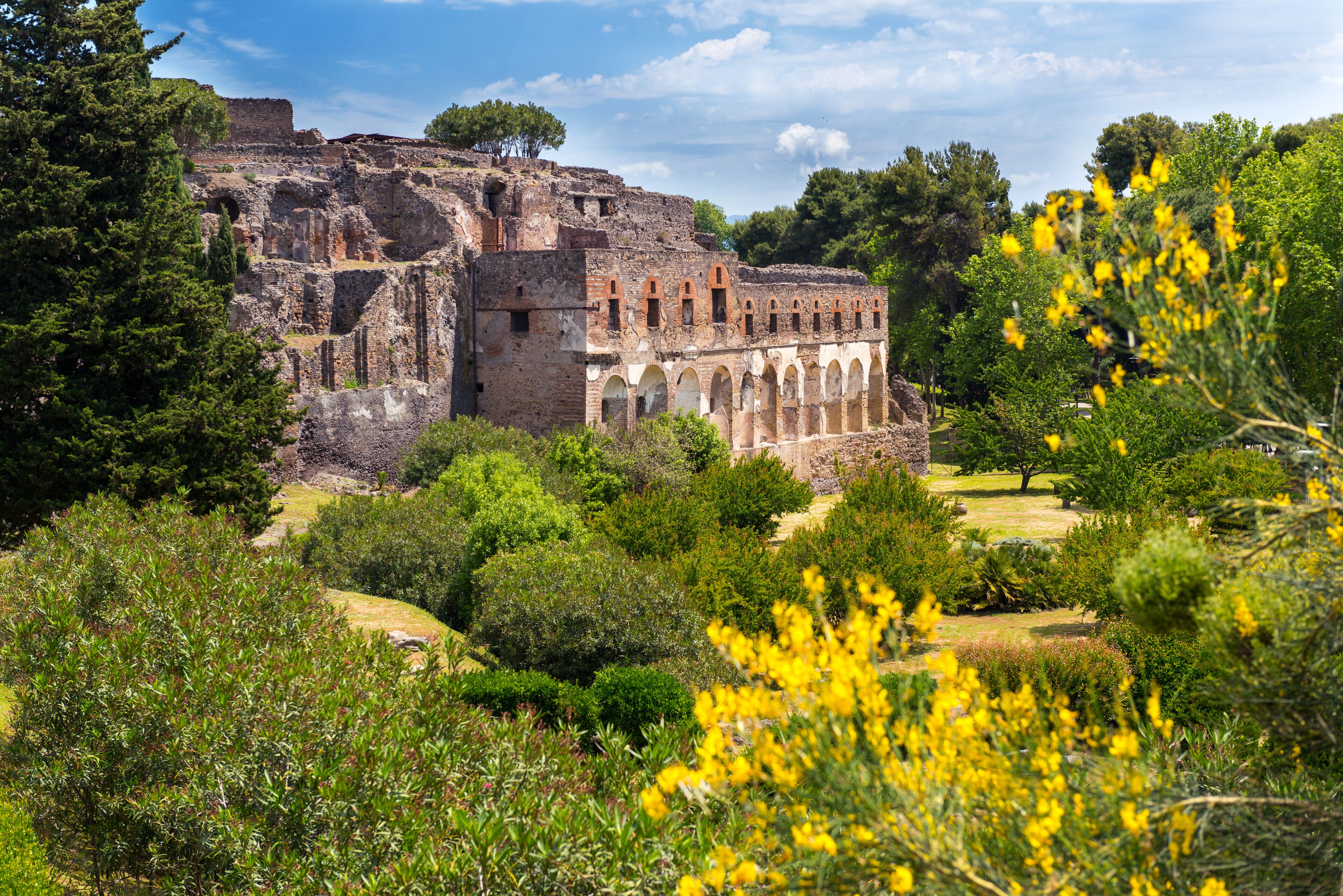 The ruins of Pompeii, Italy. Pompeii is an ancient Roman city died from the eruption of Mount Vesuvius in 79 AD.
