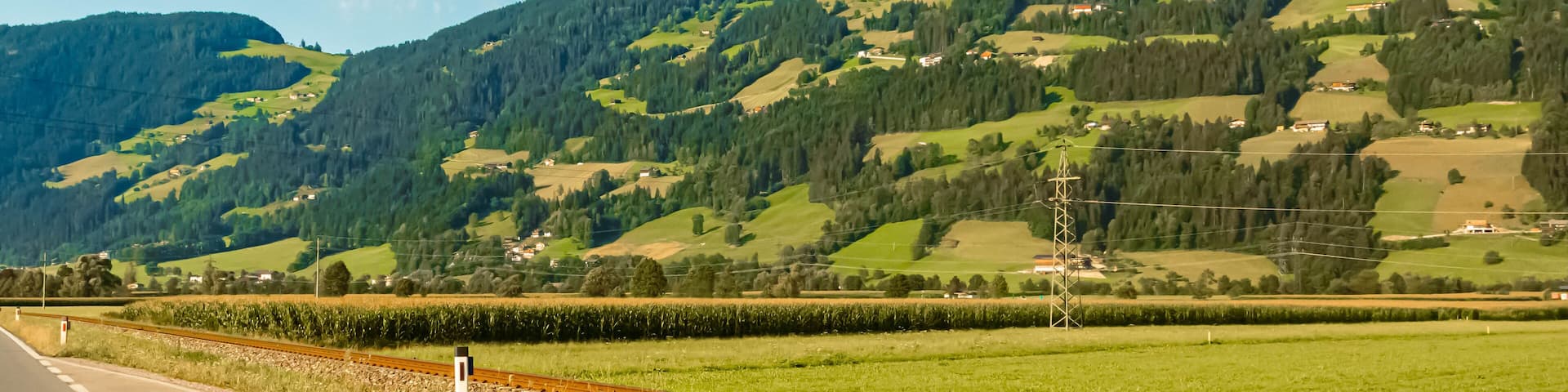 Alpine summer view near Uderns, Zillertal valley, Schwaz, Zell am Ziller, Tyrol, Austria