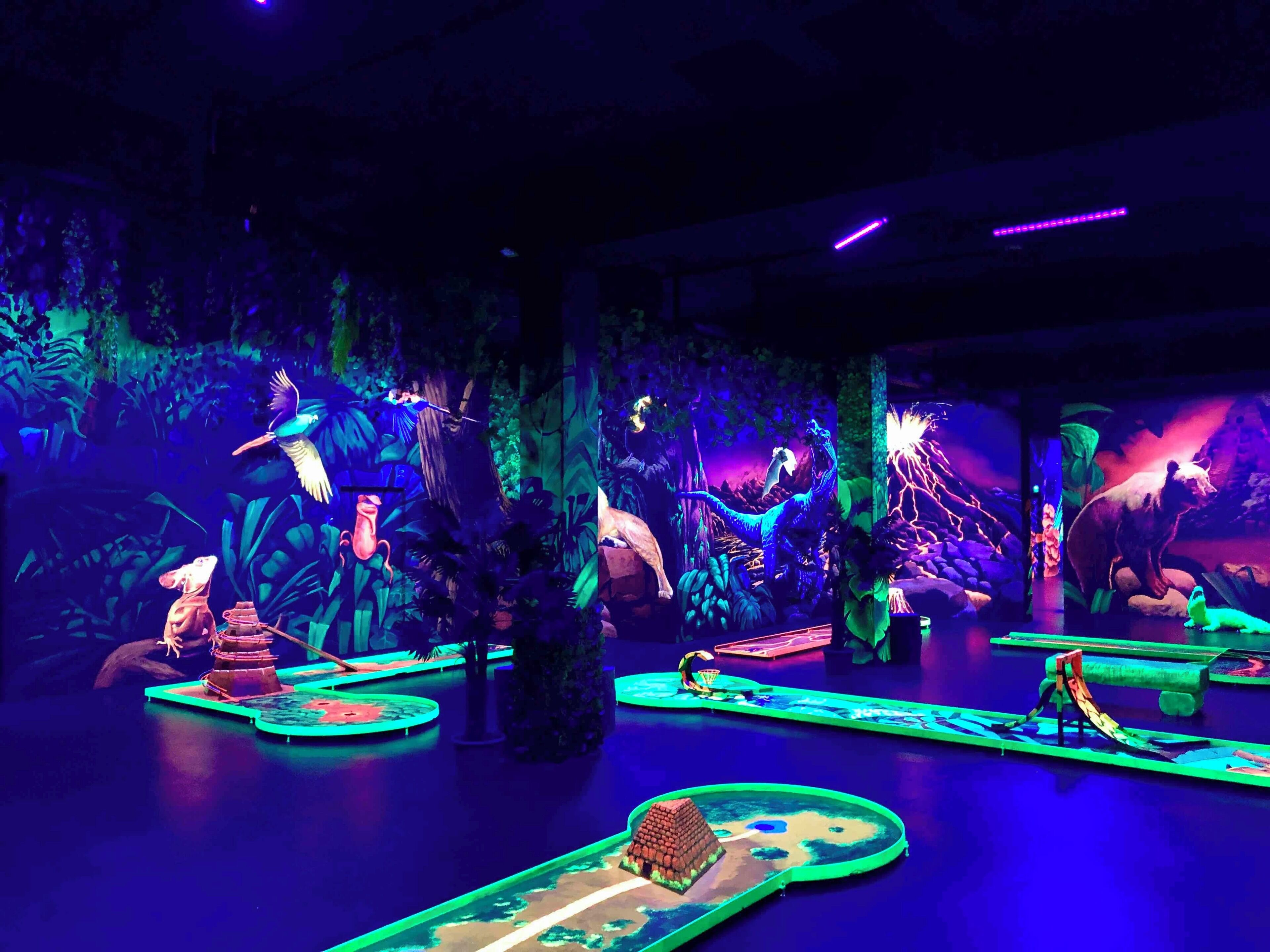 3D black light minigolf