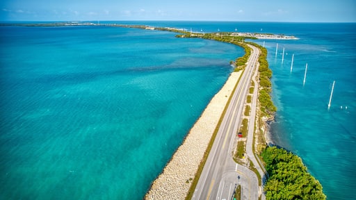 Overseas highway in the Florida Keys taken by drone