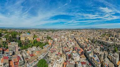 Aerial View of Lentini, Syracuse, Sicily, Italy, Europe