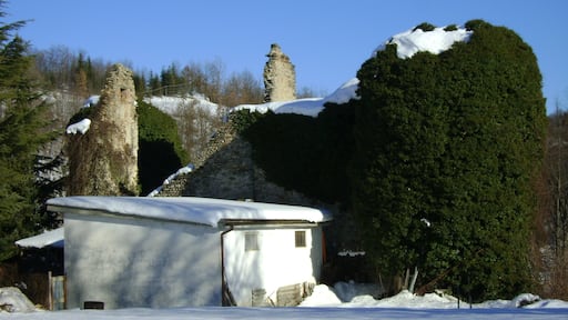 View of the ruins of the Mollere Castle, Ceva, (Italy)