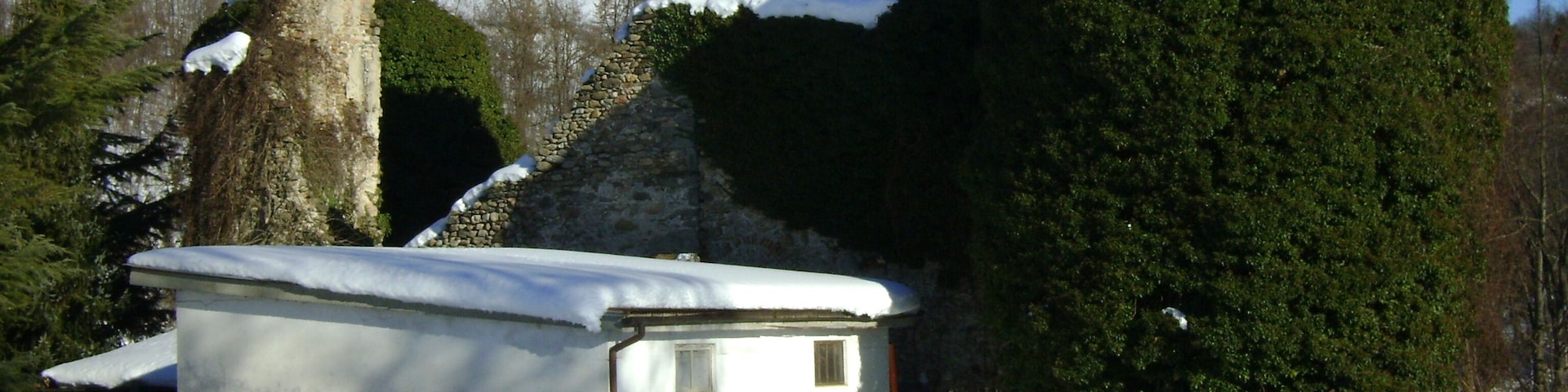 View of the ruins of the Mollere Castle, Ceva, (Italy)