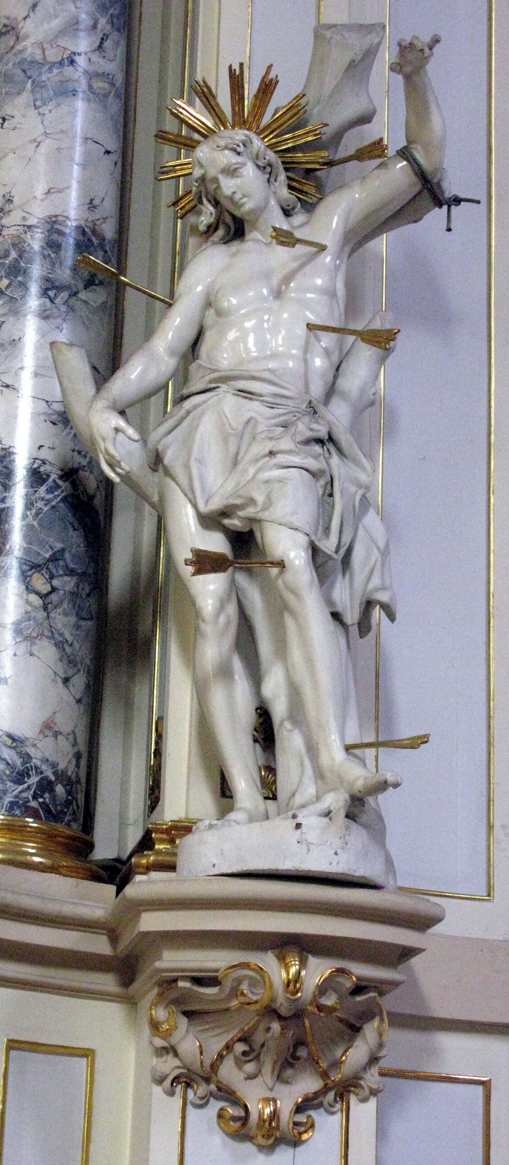 St. Laurentius in Kenzingen, am Choreingang St. Sebastian - Patron der Handwerker