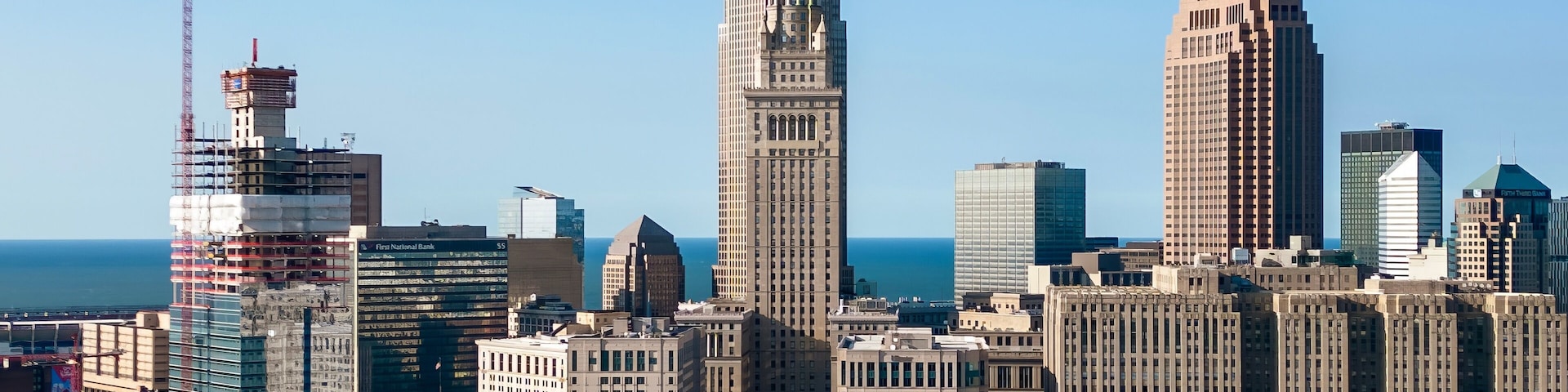 Downtown skyline in Cleveland, OH