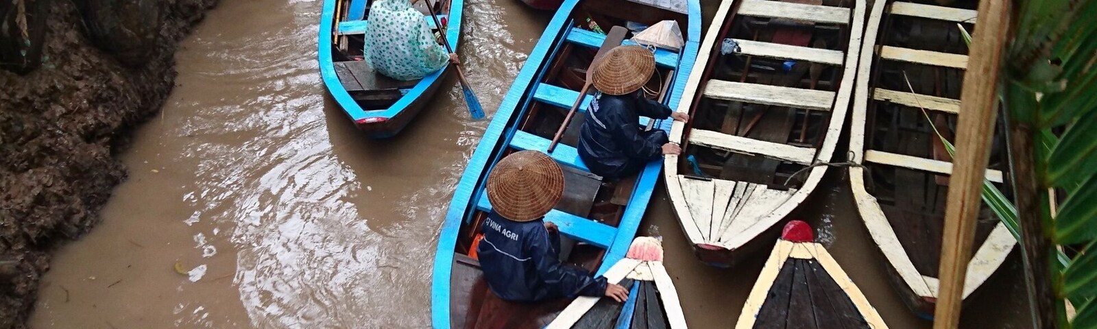 Water traffic? This is part of the Mekong Delta Tour.