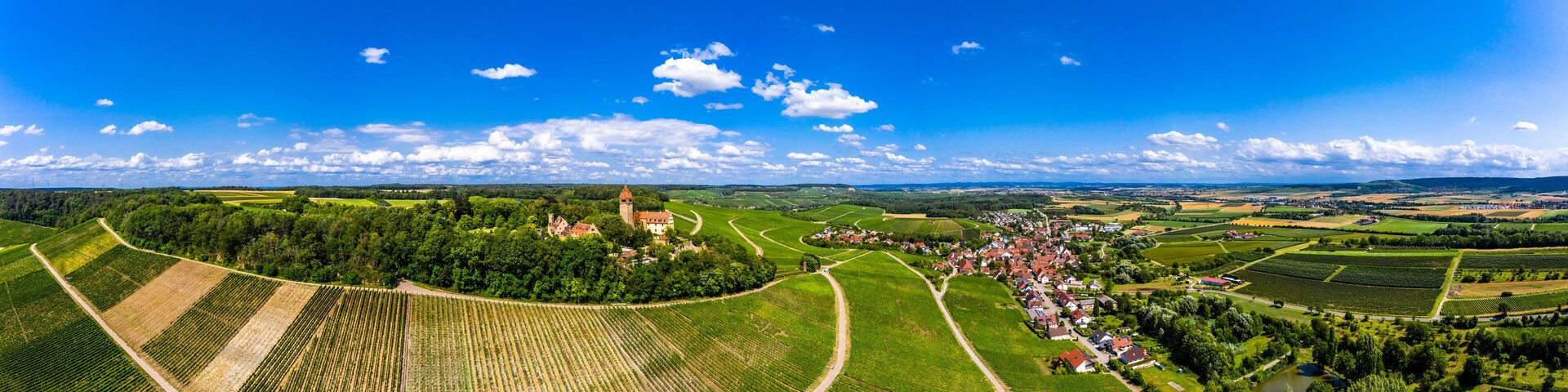 Aerial view, Stocksberg Castle, Stockheim, Brackenheim, Baden-Württemberg, Germany