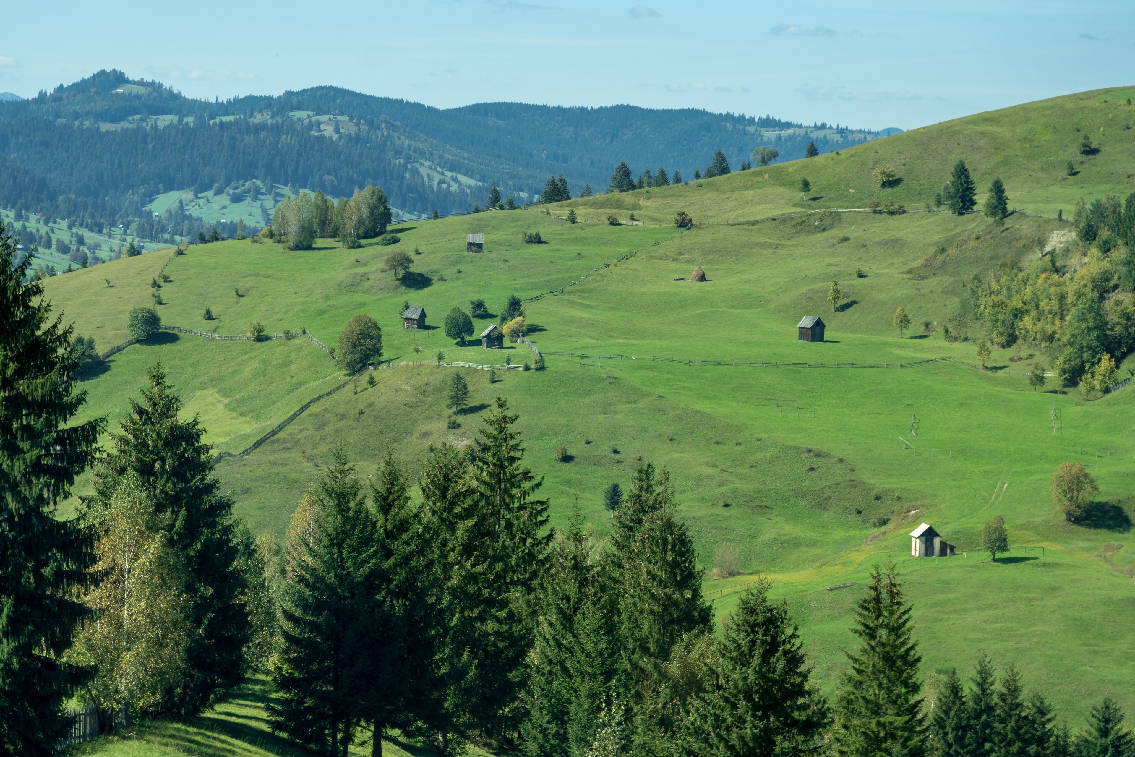 CAMPULUNG MOLDOVENESC, TRANSYLVANIA/ROMANIA - SEPTEMBER 18 : Farmland near  Campulung Moldovenesc Transylvania Romania on September 18, 2018