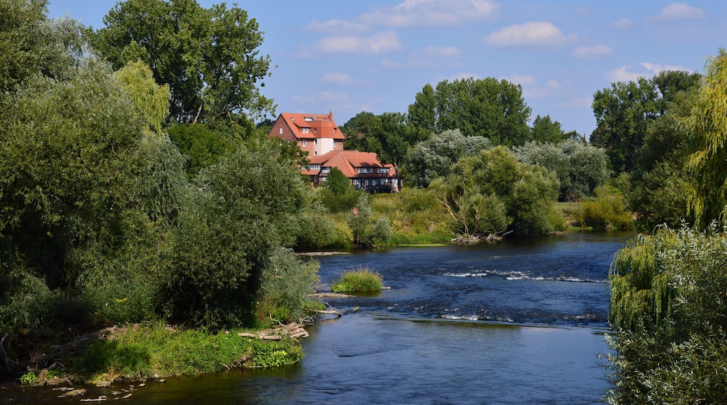 Historical Water Mill at the River Leine in the Old Town of Neustadt am Rübenberge, lower Saxony
