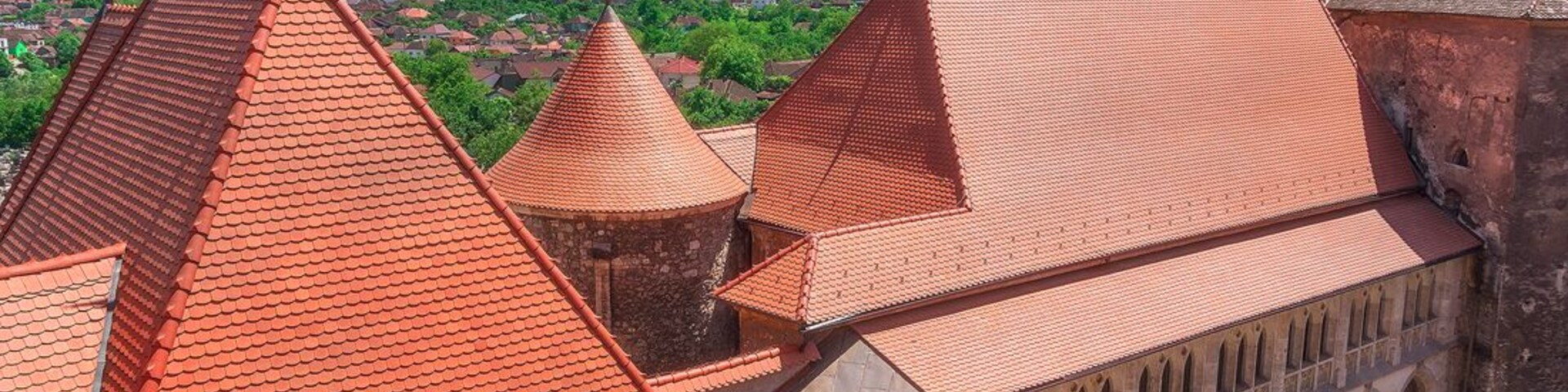 Courtyard rooftops of Corvin Castle.
http://www.alwayswanderlust.com/corvin-castle-the-fairy-tale-castle-of-romania/
