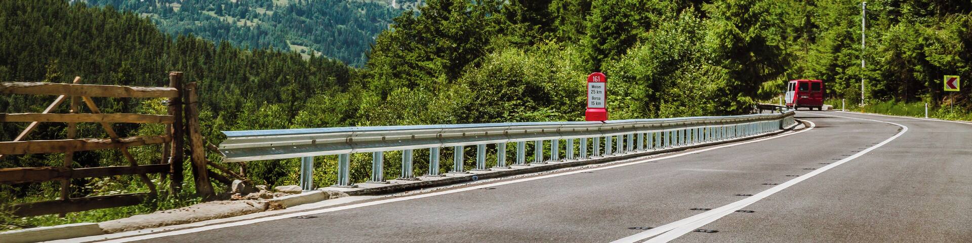 Alt. 1400 m, perfect road and beautiful scenery. Prislop Pass in the north of Romania, crossing Rodna Mountains. You can stop in Borsa for a night or two and explore the mountains around the resort or even use the chairlift that takes you near a very beautiful waterfall - Cascada Cailor.