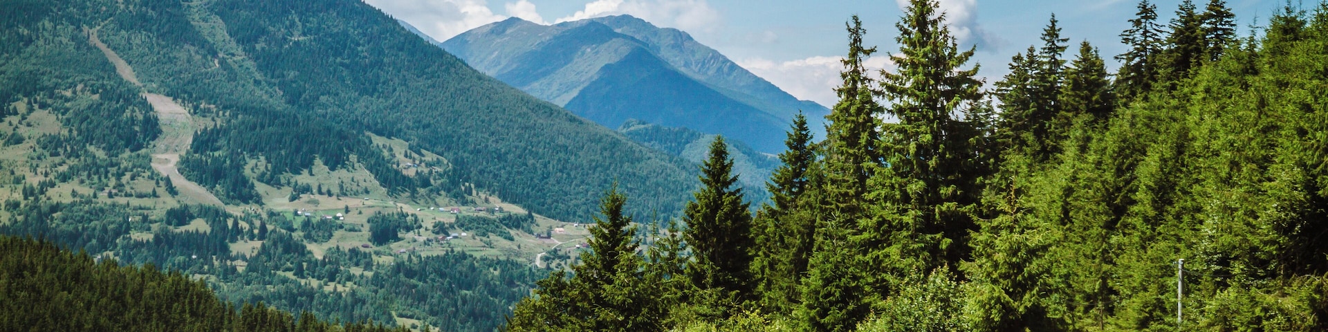 Alt. 1400 m, perfect road and beautiful scenery. Prislop Pass in the north of Romania, crossing Rodna Mountains. You can stop in Borsa for a night or two and explore the mountains around the resort or even use the chairlift that takes you near a very beautiful waterfall - Cascada Cailor.