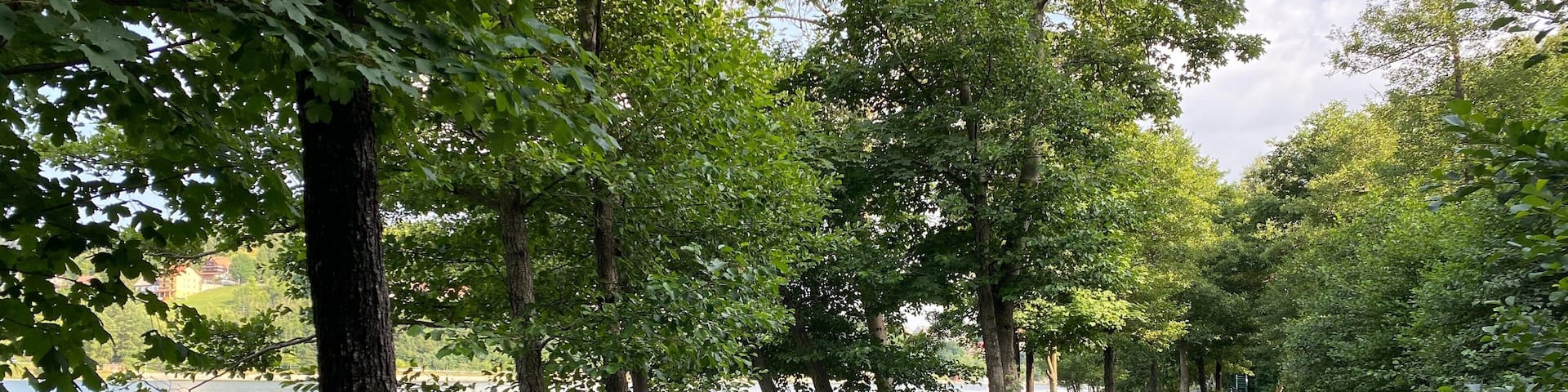 Circular recreational trail around the artificial accumulation lake Bajer, Fuzine - Gorski kotar, Croatia (Kružna rekreativna staza oko umjetnog akumulacijskog jezera Bajer, Fužine - Hrvatska)