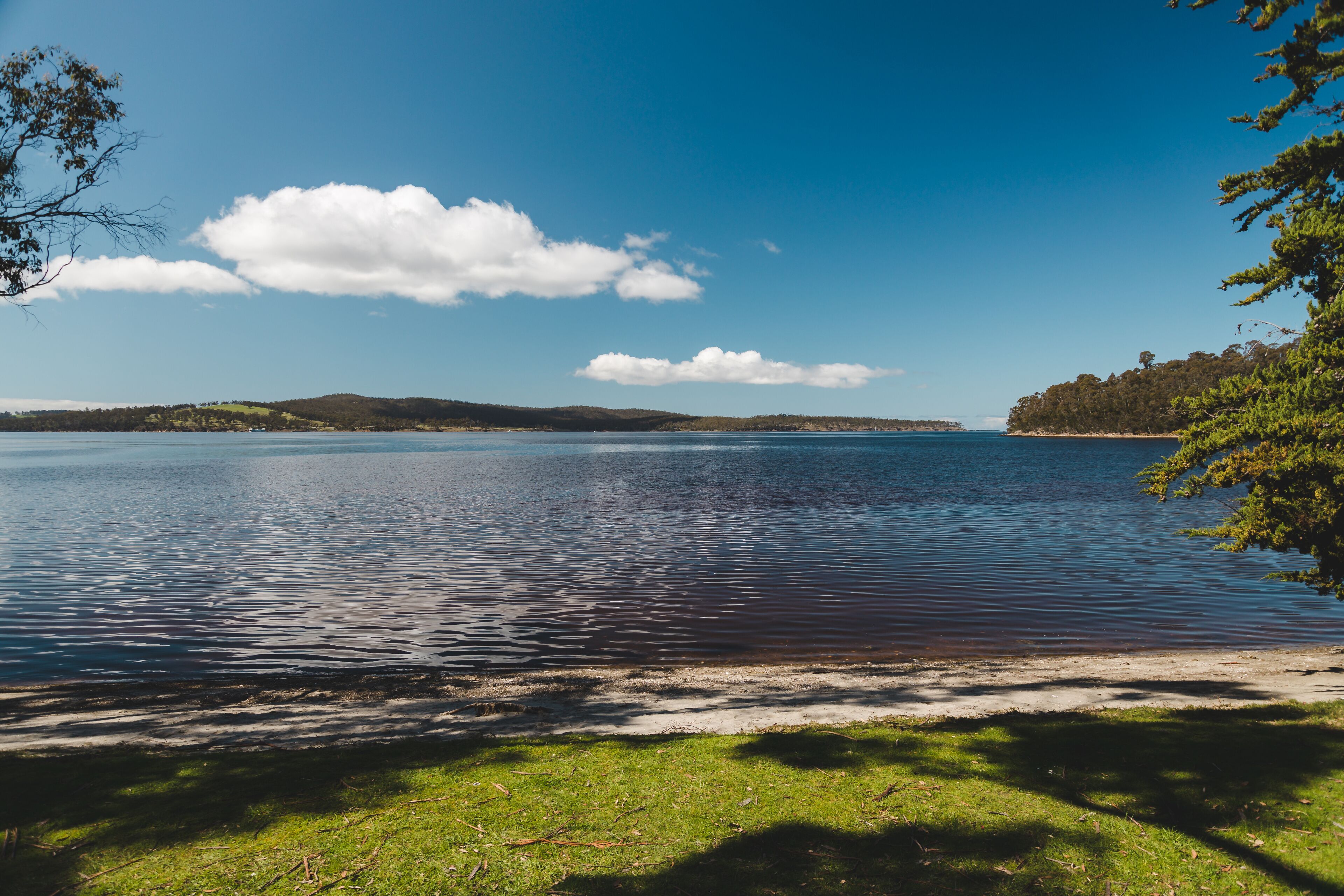 pristine beach landscape in Kettering in Tasmania, Australia near Peppermint Bay
