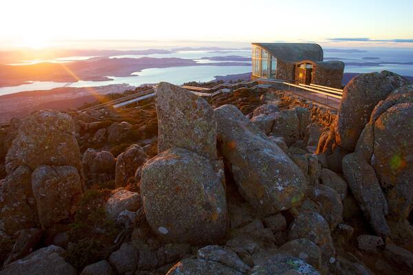 Mt. Wellington qui includes panoramas, coucher de soleil et vues littorales