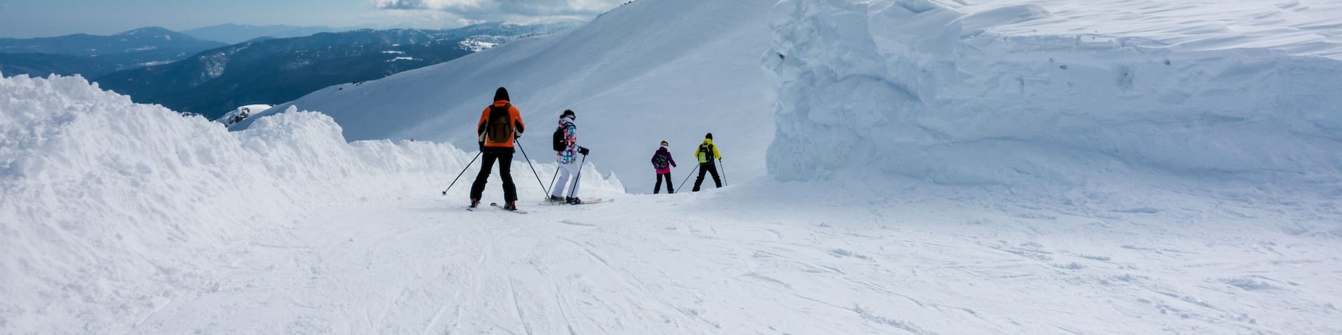 Breathtaking scenery on the snowy slopes of Vasilitsa ski center, Grevena, Greece