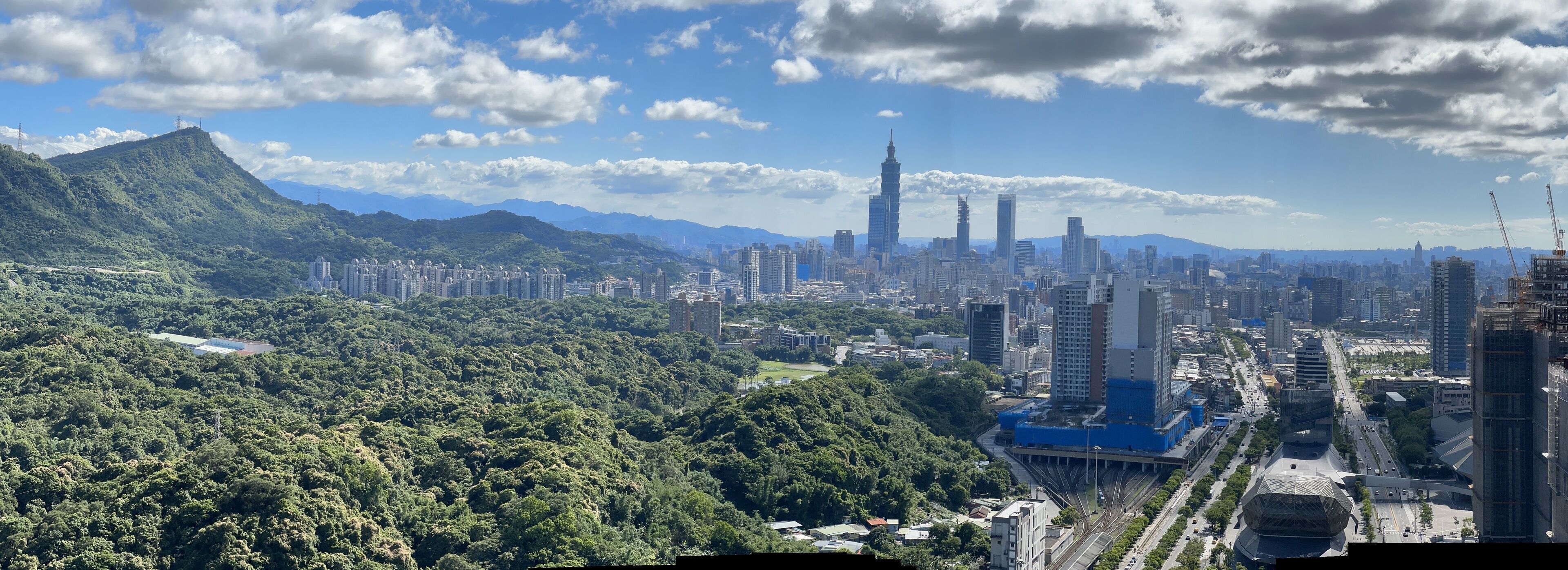 View of the Taipei horizon as seen from Nangang district -- the city's modern skyline