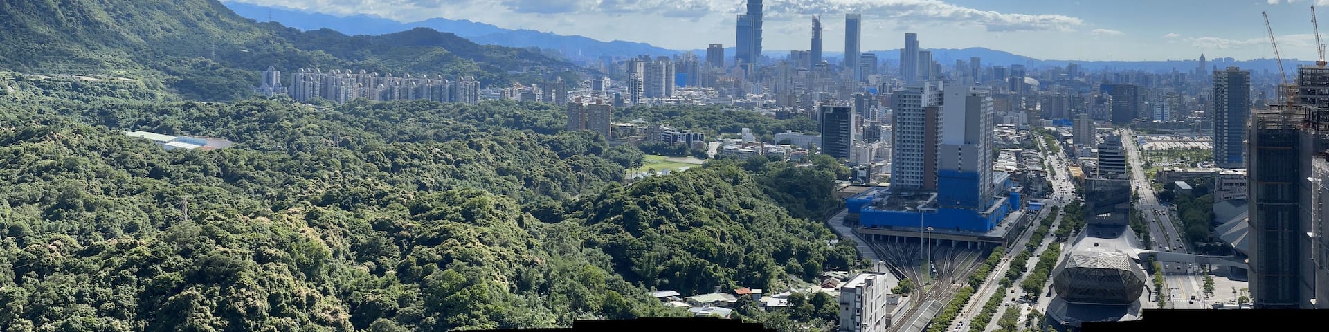 View of the Taipei horizon as seen from Nangang district -- the city's modern skyline